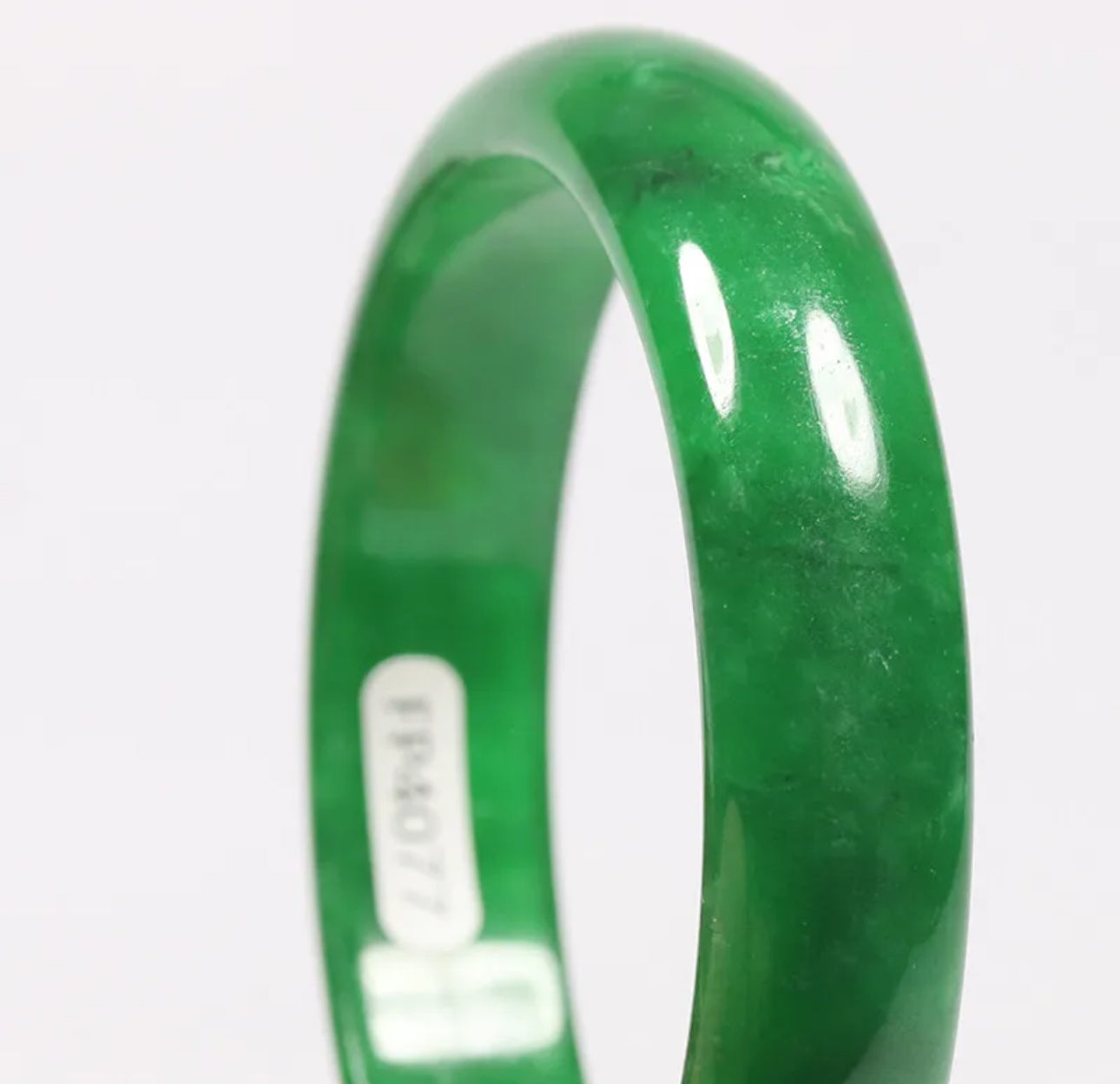VINTAGE Medium Jadeite Green Jade Bangle Size 58mm A207 Bright Emerald Green!