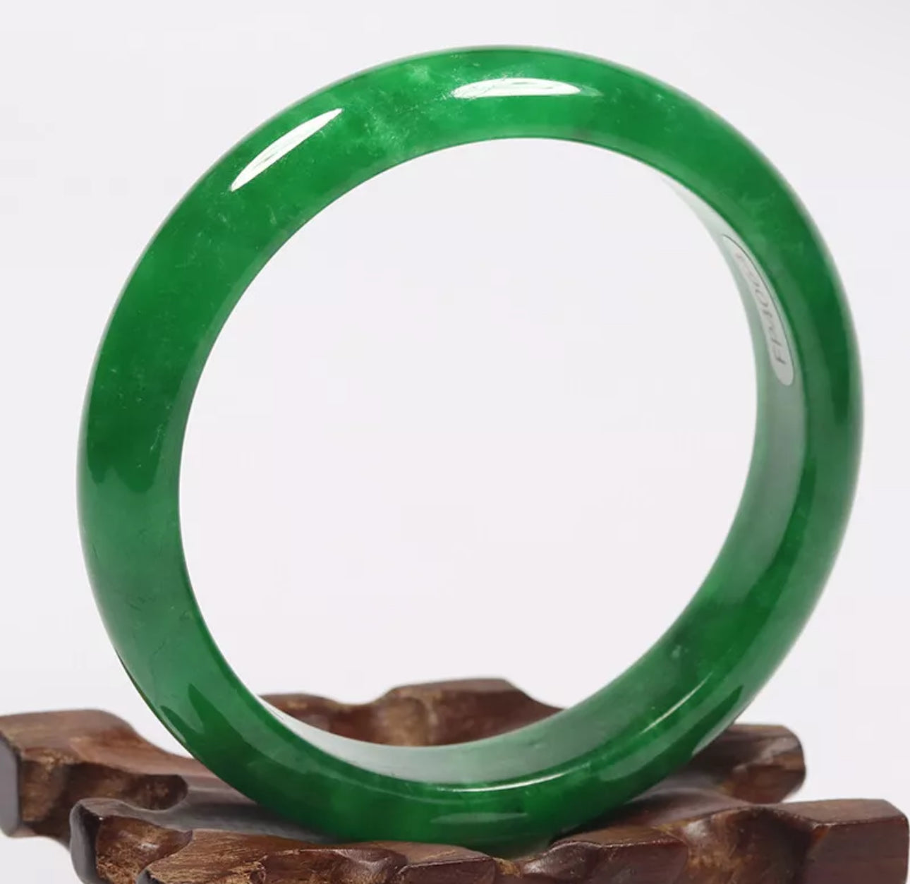 VINTAGE Medium Jadeite Green Jade Bangle Size 58mm Imperial Green Jade! Y181
