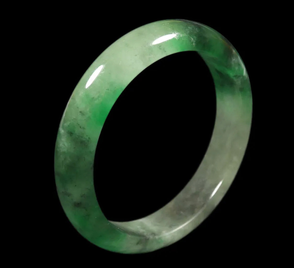 VINTAGE Medium Jadeite Green Jade Bangle Size 58mm F709 - JazzyJewelbyAmina 