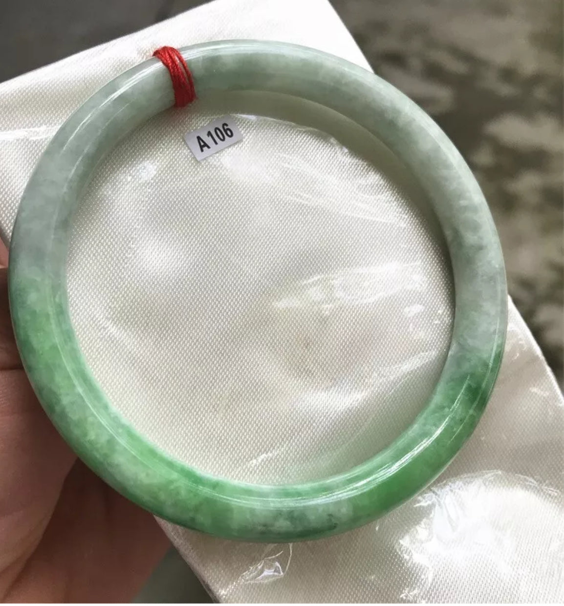 VINTAGE XXL Jadeite Green Jade Bangle Size 66.7mm Round Princess Cut Unique Fine Jade! A106 - JazzyJewelbyAmina 