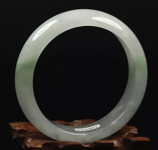 VINTAGE Large Jadeite Green/White Jade Bangle Size 60mm O1015