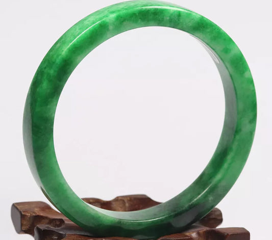 VINTAGE XXL Jadeite Green Jade Bangle Size 67mm L948