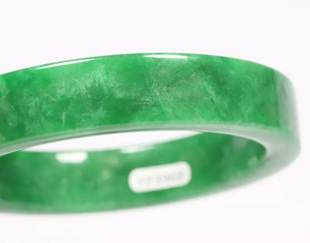 VINTAGE XXL Jadeite Green Jade Bangle Square Cut Size 67mm D989