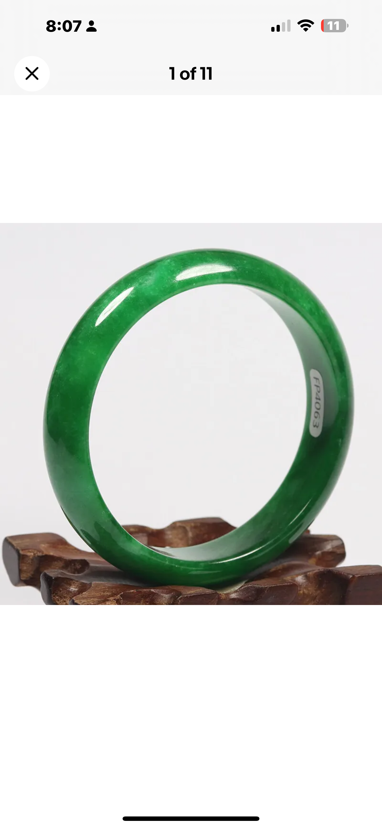 VINTAGE Medium Jadeite Green Jade Bangle Size 59mm A179 Emerald Green Jade!