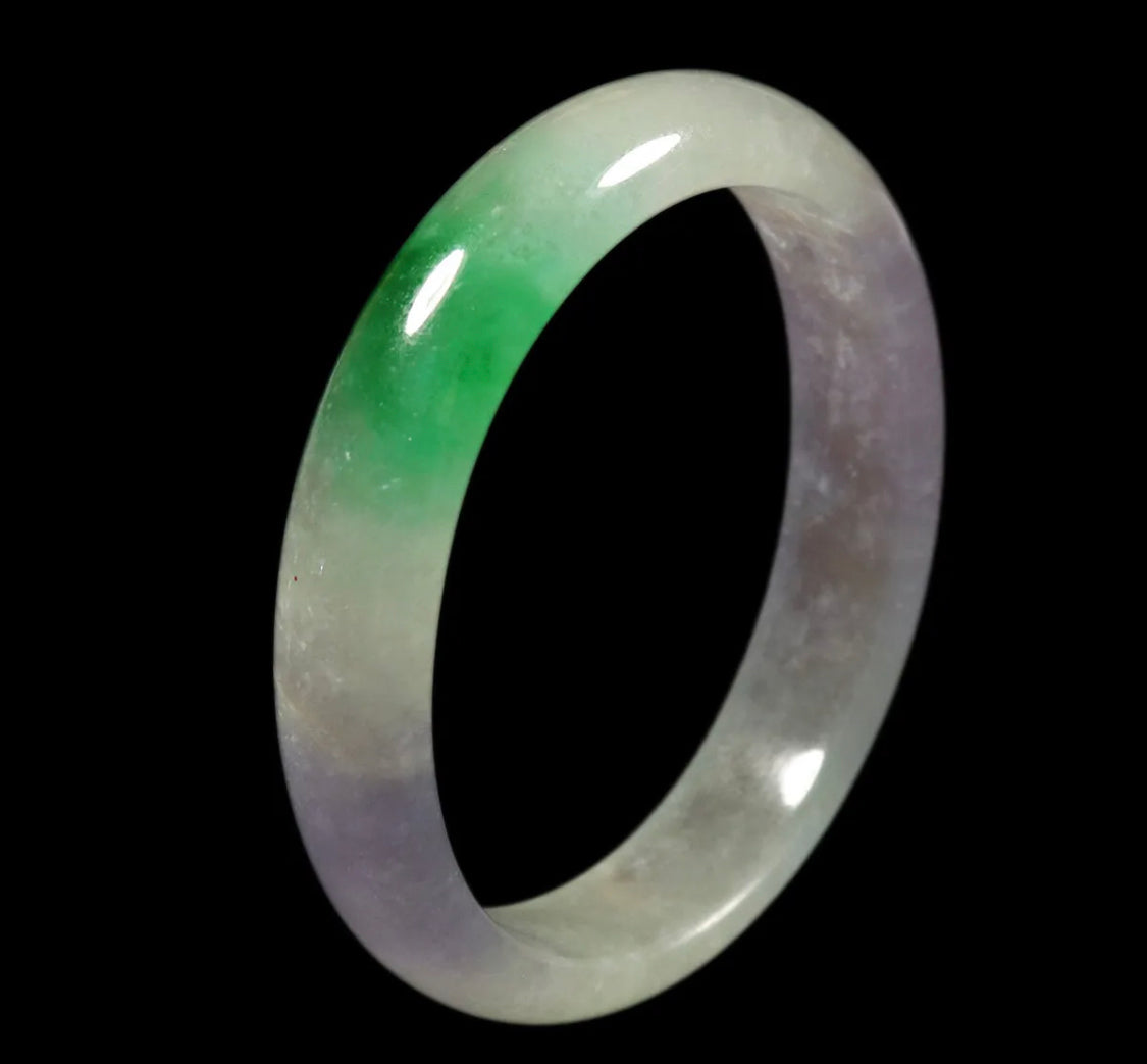 VINTAGE Small Jadeite Lavender/Green Jade Bangle from Burma - Size 55mm S967