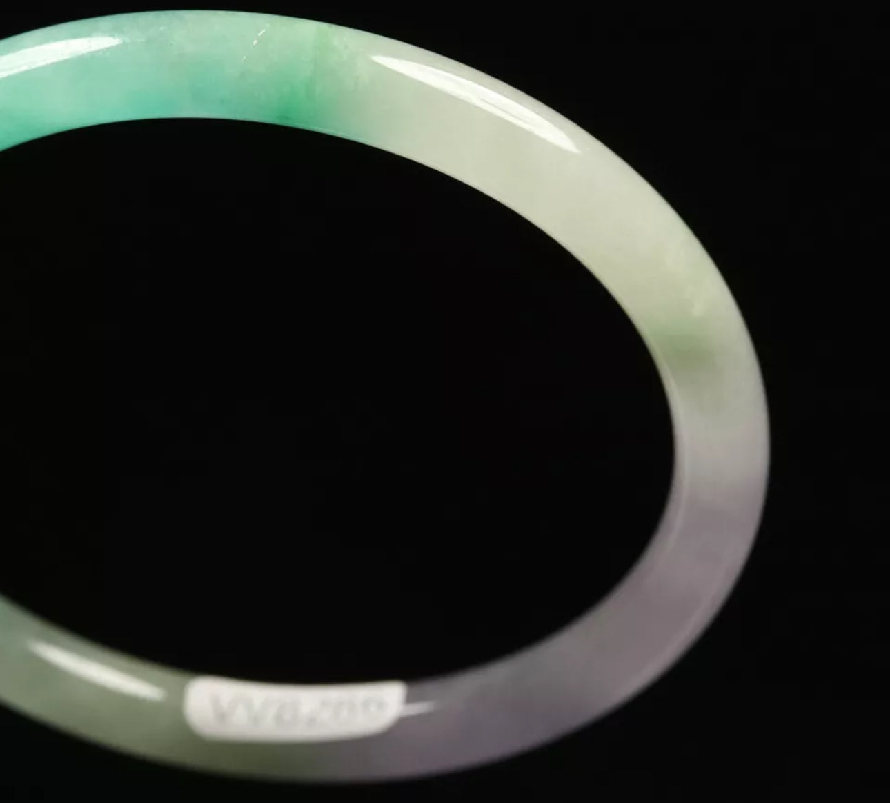 VINTAGE XS Jadeite Green/Lavender Icy Jade Bangle Size 54mm Round Princess Cut G286 - JazzyJewelbyAmina 