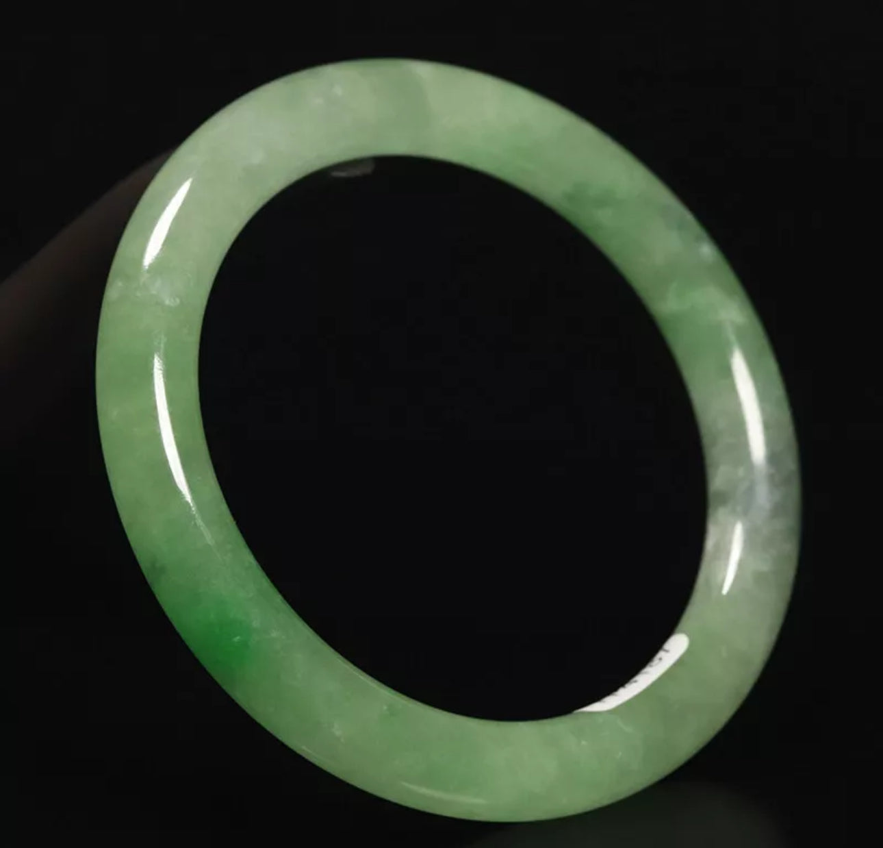 VINTAGE Medium Jadeite Green Jade Bangle Size 57mm Round Princess Cut M427