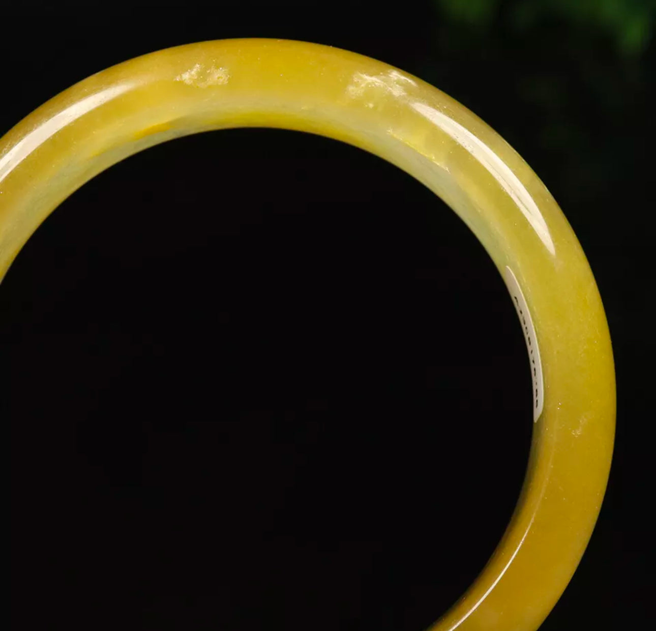 VINTAGE Large Jadeite Brown/Yellow Jade Bangle Size 60mm D755