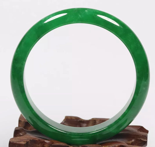 VINTAGE Medium Jadeite Green Jade Bangle Size 58mm A8181