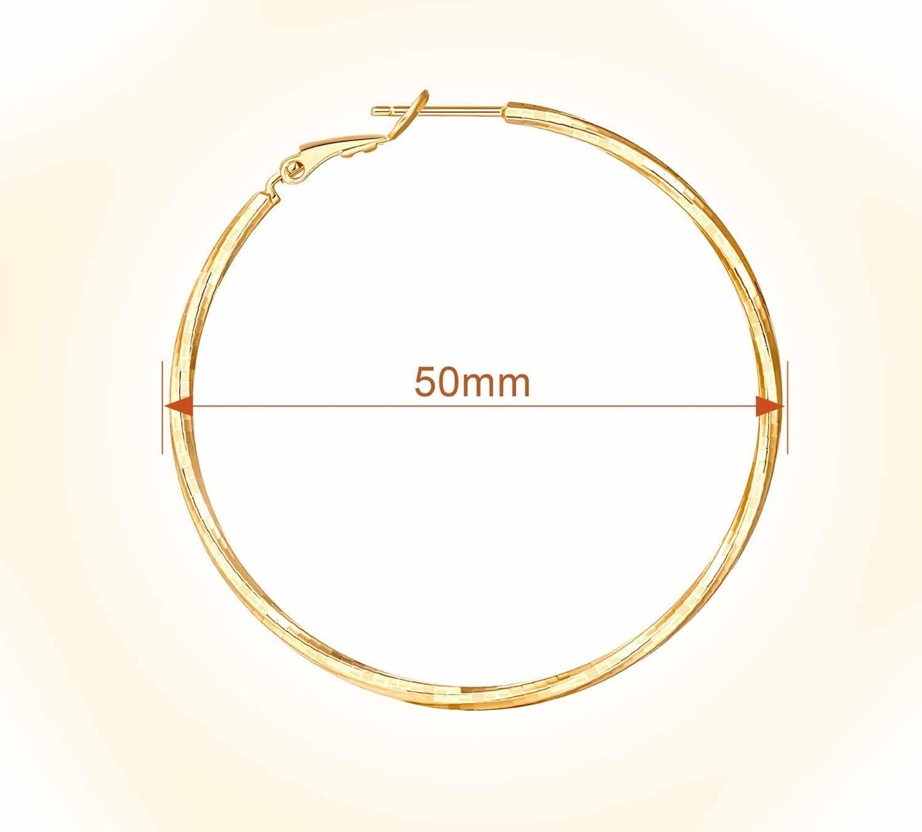 14K Yellow Good Medium Sized Hoops - French Twist