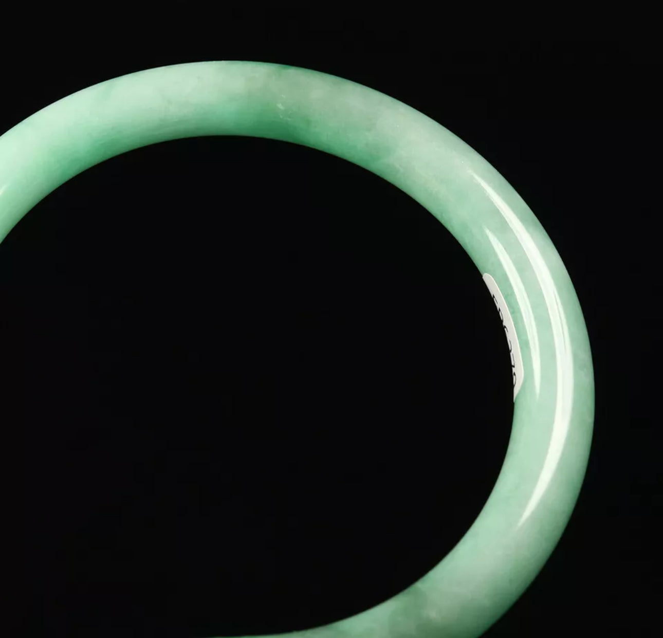 VINTAGE Medium Jadeite Green Jade Bangle Size 58mm Round Princess Cut Size Apple Green Jade! D379 - JazzyJewelbyAmina 