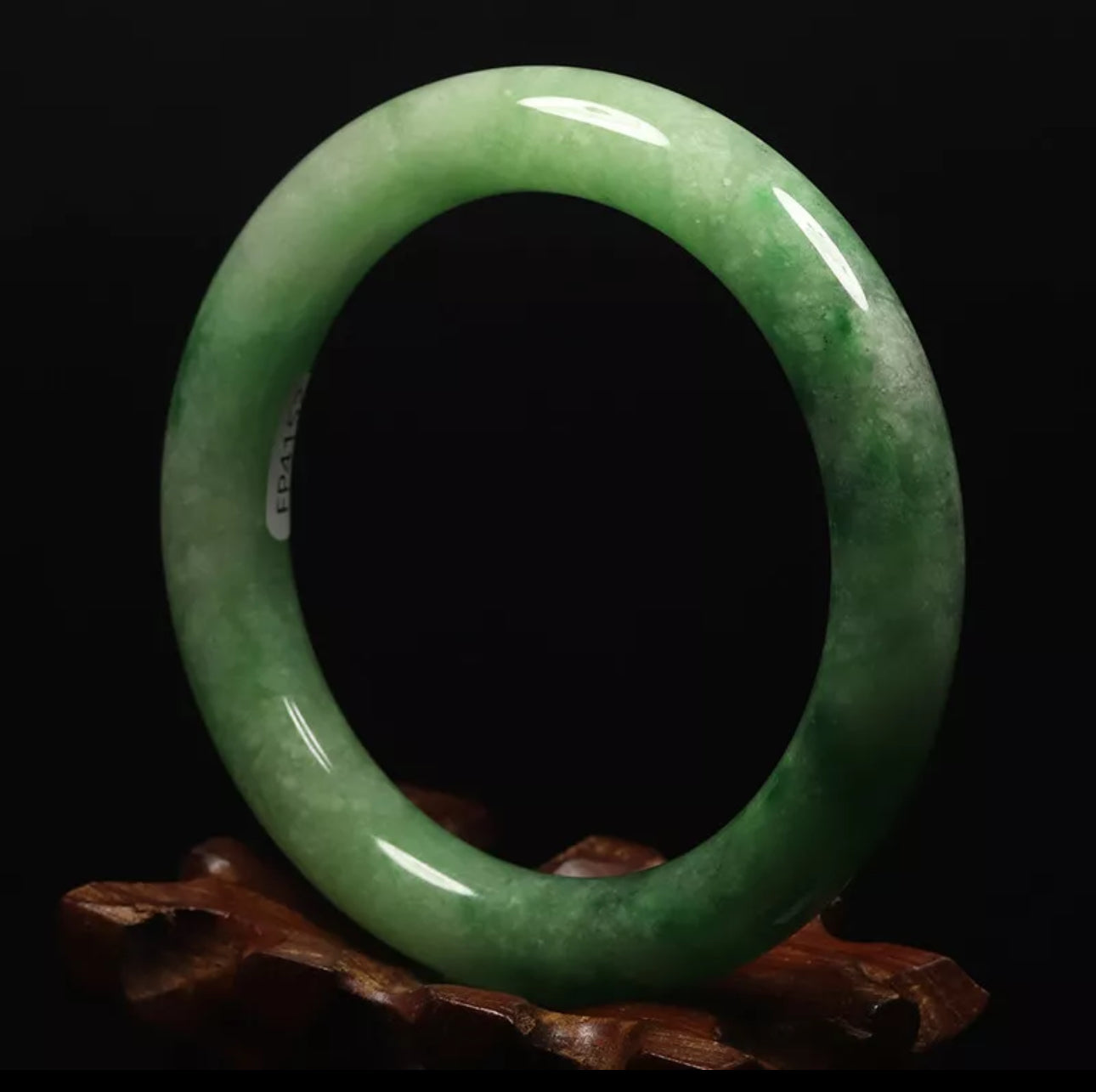 VINTAGE Medium Jadeite Green Jade Bangle Size 59mm D357