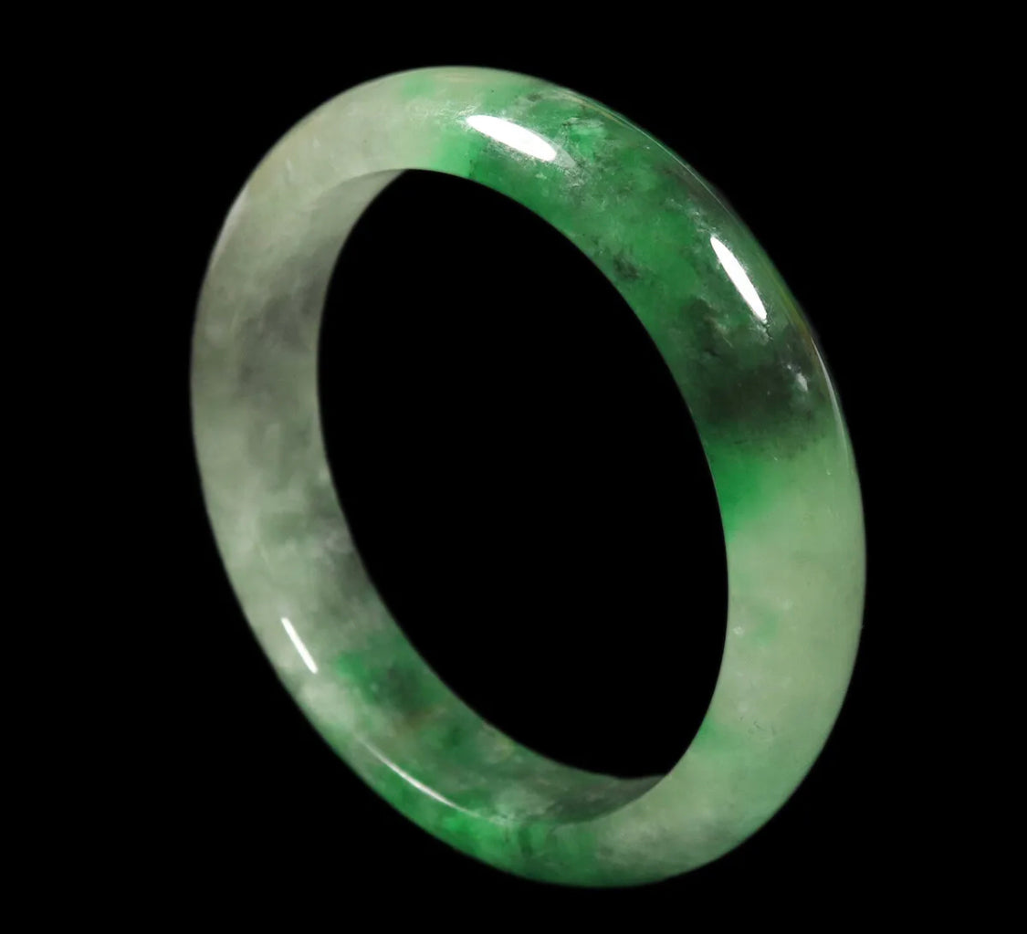 VINTAGE Medium Jadeite Green Jade Bangle Size 58mm F709 - JazzyJewelbyAmina 