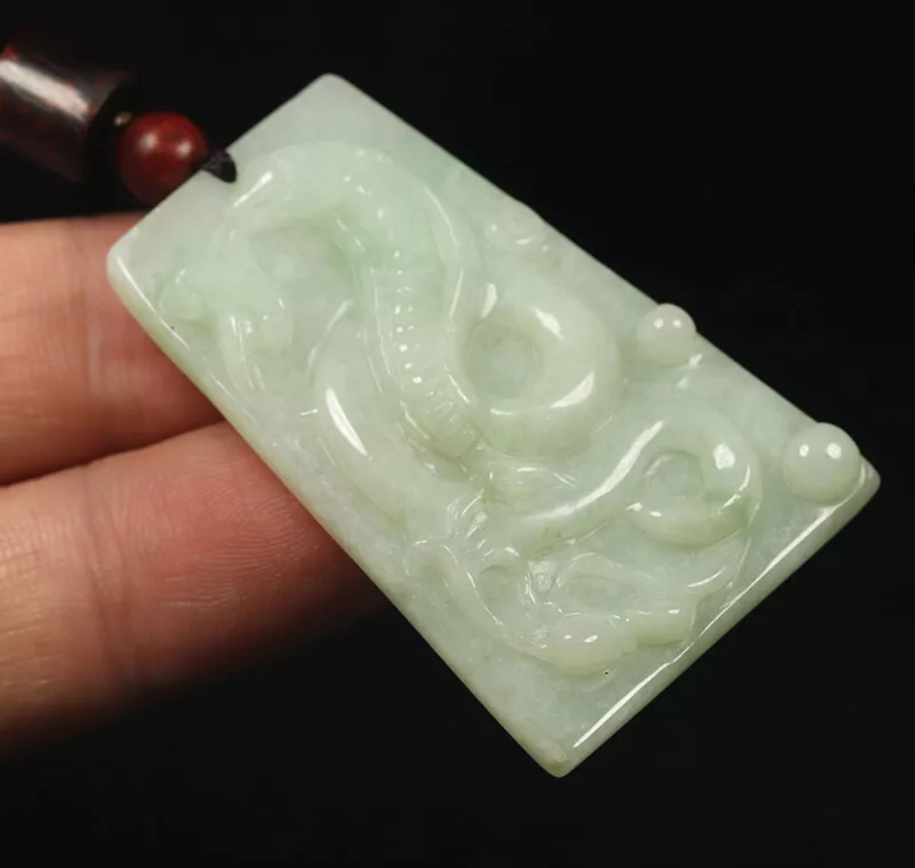 VINTAGE Jadeite Green Jade Snake Pendant Chinese Zodiac 2025 Year of the Wood Snake D913