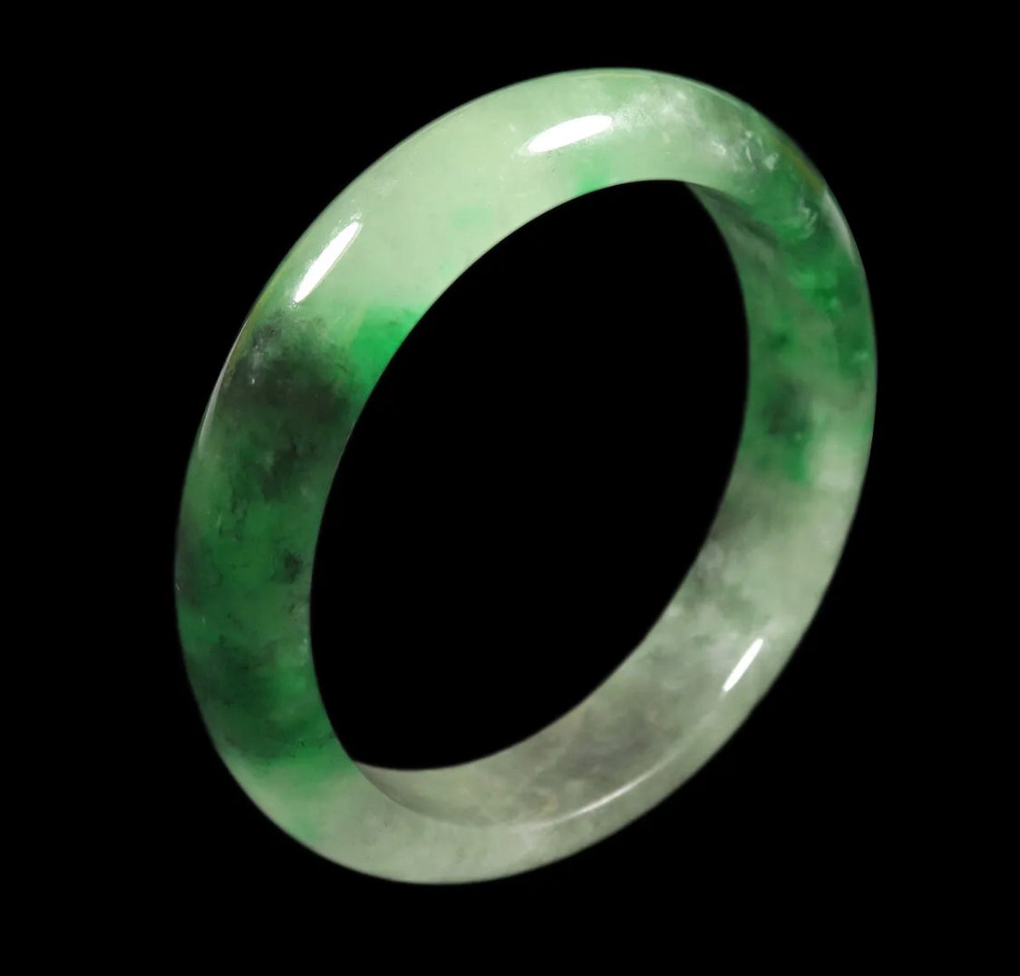 VINTAGE Medium Jadeite Green Jade Bangle Size 58mm F709 - JazzyJewelbyAmina 