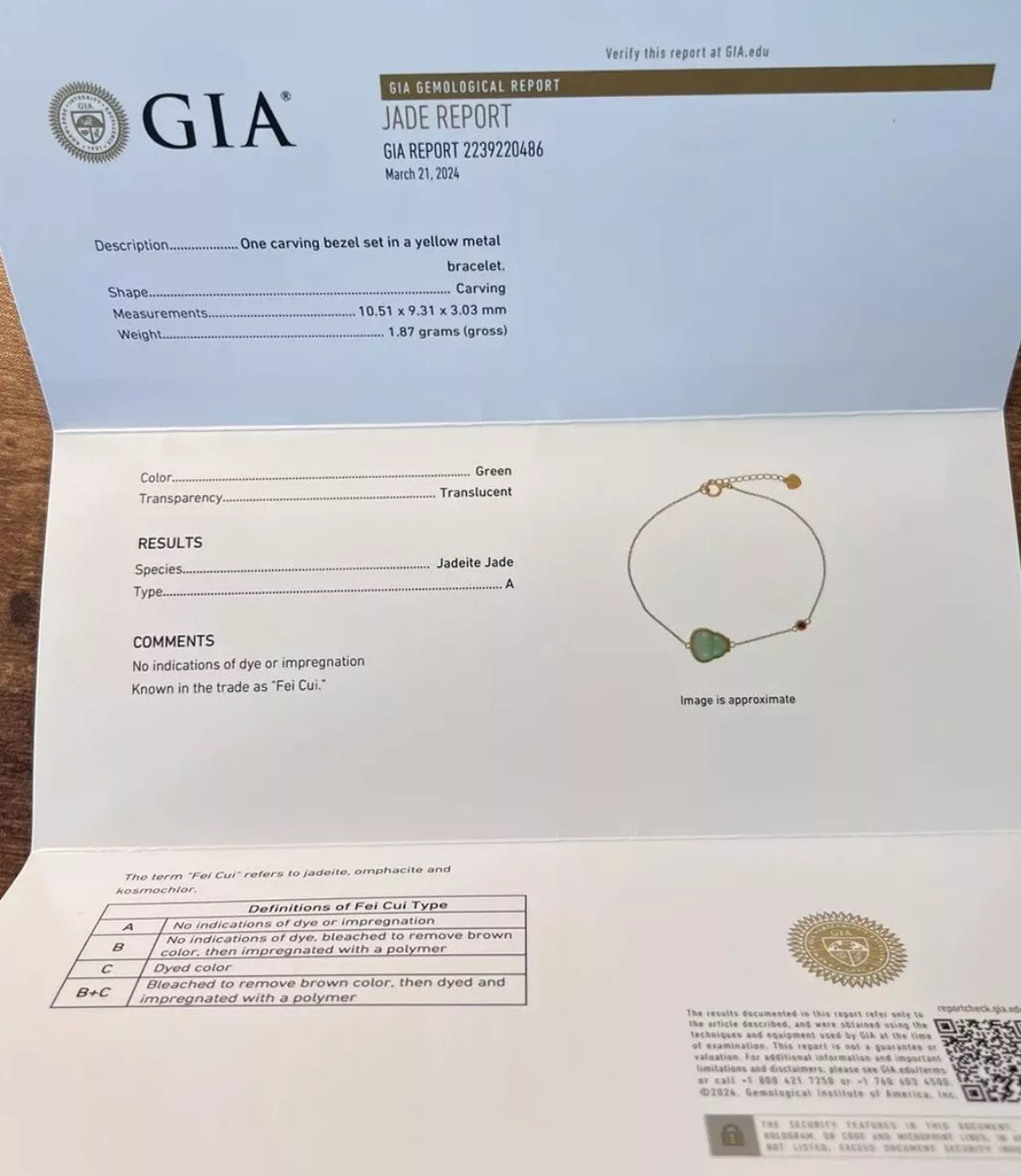 Jade Gourd Bracelet - 18K Solid Gold GIA Certified Grade A Jade - Gourd Jade Brings Prosperity & Fortune