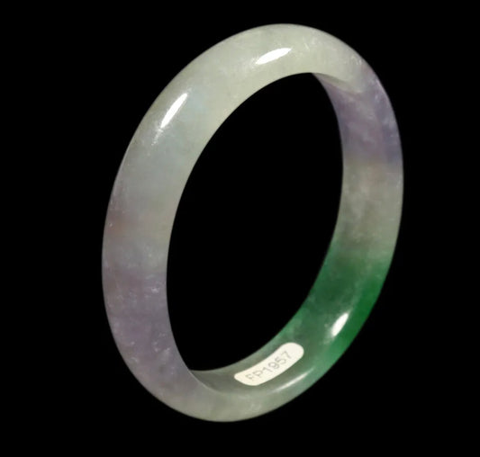 VINTAGE Small Jadeite Lavender/Green Jade Bangle from Burma - Size 55mm S967