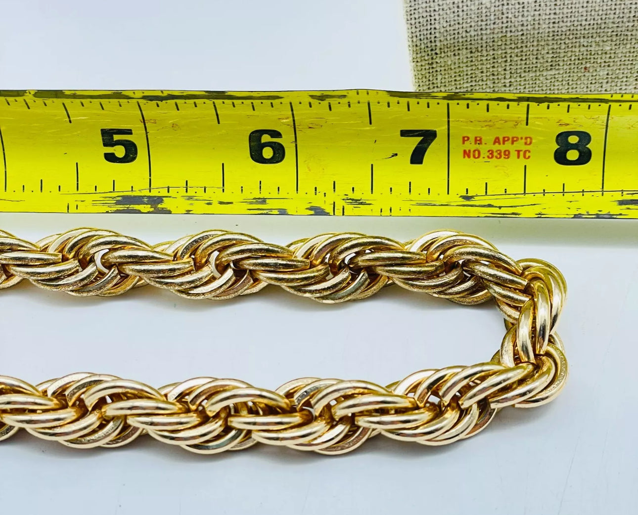 VINTAGE-Owned Thick Rope Choker Necklace GOLD TONE Chunky - JazzyJewelbyAmina 