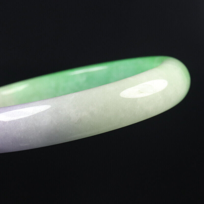 VINTAGE Medium Jadeite Green/Lavender/White Jade Bangle Size 58mm A507