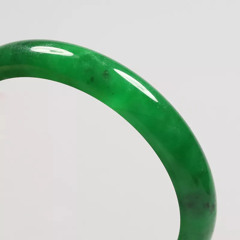 VINTAGE Medium Jadeite Green Jade Bangle Size 58mm Bright Green! Jade! L046