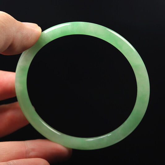 VINTAGE Large Jadeite Green Jade Bangle Size 63mm Round Princess Cut Size 63mm D19