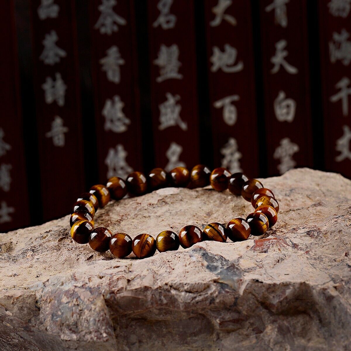 Handmade Tiger's Eye Mala Stretch Bracelet for Men/Women - Sacral Chakra